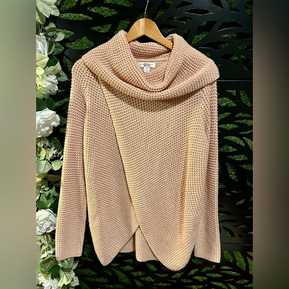 Vintage John Paul Richard Women’s Petite Open-Knit Long-sleeve Sweater size PM
